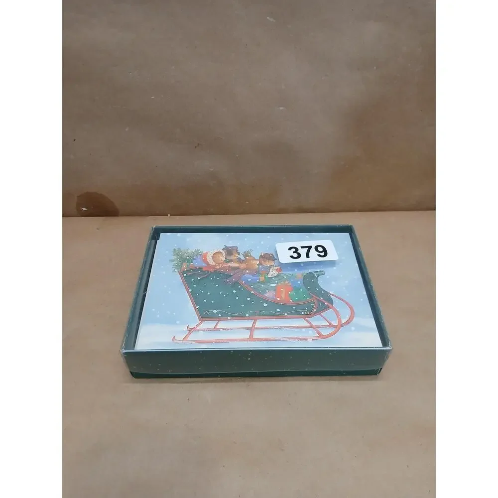 Vintage Hallmark Christmas Cards Boxed Set Animals Sleigh Snow Holiday USA #379